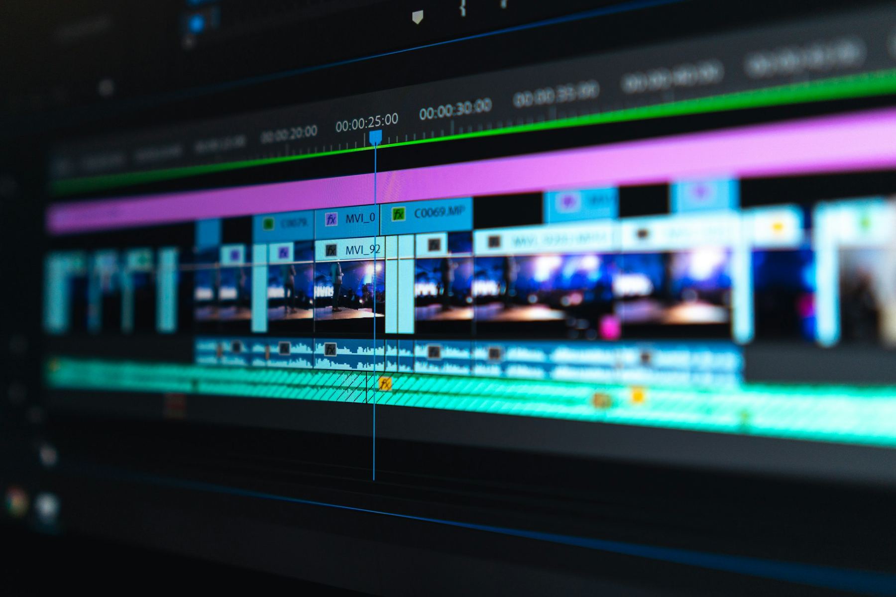 Illustration : timeline de montage vidéo